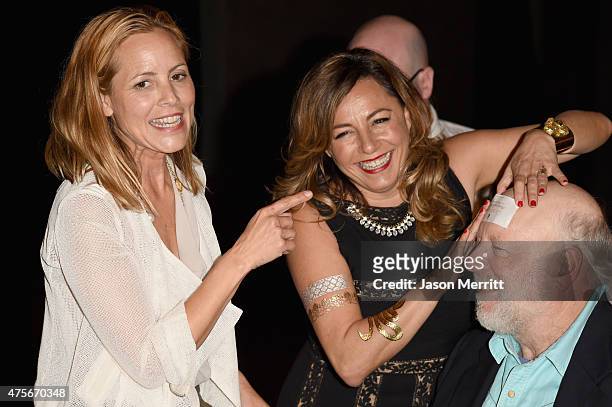 Actress Maria Bello , photojournalist Selma Fonseca and director Rick Rosenthal attend the 2015 Sundance Institute Celebration Benefit at 3LABS on...