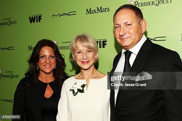 Producer Cathy Schulman, actress Helen Mirren and John Demsey, Chairman of the MAC AIDS Fund and Group President, The Estee Lauder Companies Inc....