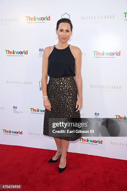 Actress Minnie Driver attends the Theirworld Collaboration with Astley Clark Summer Reception at The British Residence on June 2, 2015 in Los...