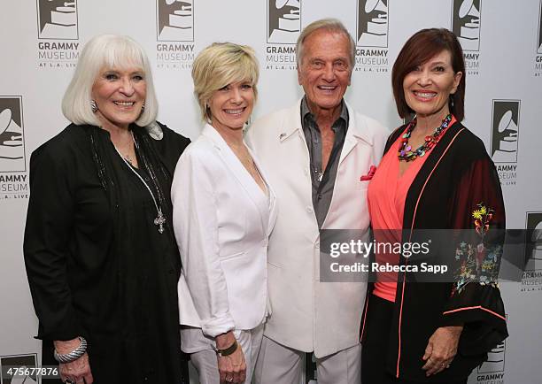 Shirley Boone, Debby Boone, singer Pat Boone and Lindy Boone attend An Evening With Pat Boone at The GRAMMY Museum on June 2, 2015 in Los Angeles,...