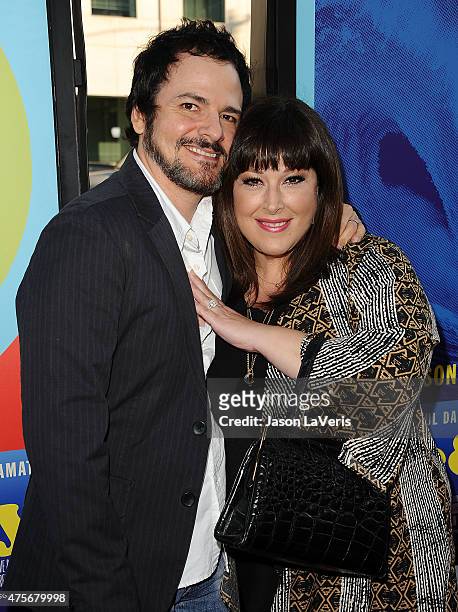 Carnie Wilson and wife Rob Bonfiglio attend the premiere of "Love & Mercy" at Samuel Goldwyn Theater on June 2, 2015 in Beverly Hills, California.