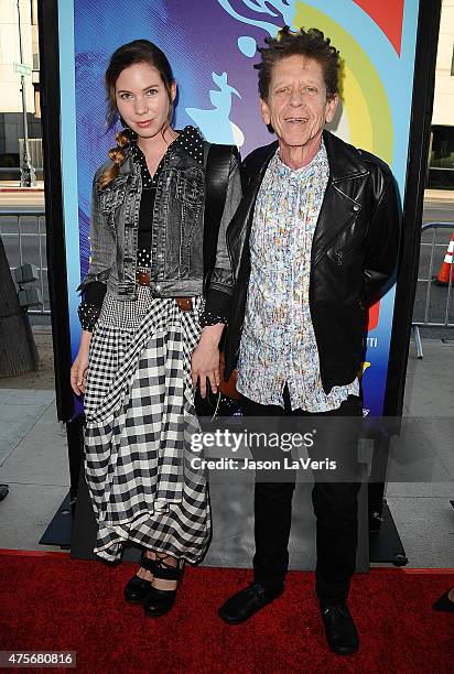 Musician Blondie Chaplin and guest attend the premiere of "Love & Mercy" at Samuel Goldwyn Theater on June 2, 2015 in Beverly Hills, California.