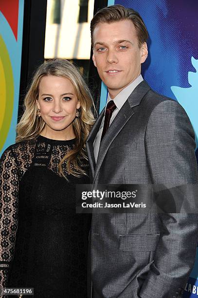 Actress Allie Wood and actor Jake Abel attend the premiere of "Love & Mercy" at Samuel Goldwyn Theater on June 2, 2015 in Beverly Hills, California.