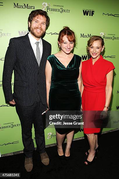 Brad Vassar, Sara Nachlis, and Women In Film Director Gayle Nachlis attend the Women In Film Pre-Oscar Cocktail Party presented by Perrier-Jouet, MAC...