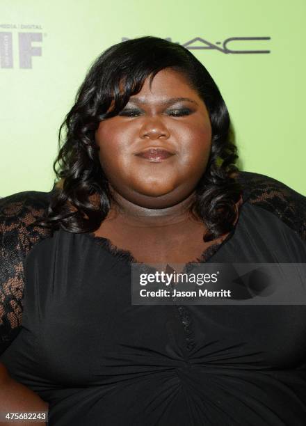 Actress Gabourey Sidibe attends the Women In Film Pre-Oscar Cocktail Party presented by Perrier-Jouet, MAC Cosmetics & MaxMara at Fig & Olive Melrose...