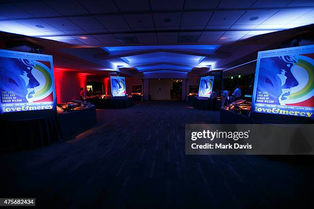 General view of atmosphere at the premiere of Lionsgate And Roadside Attractions' 'Love & Mercy' afterparty at AMPAS Samuel Goldwyn Theater on June...