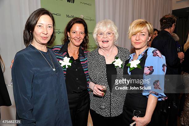 Costume designer Adelle Lutz, producer Gabrielle Tana, actress June Squibb and producer Tracey Seaward attend the Women In Film Pre-Oscar Cocktail...