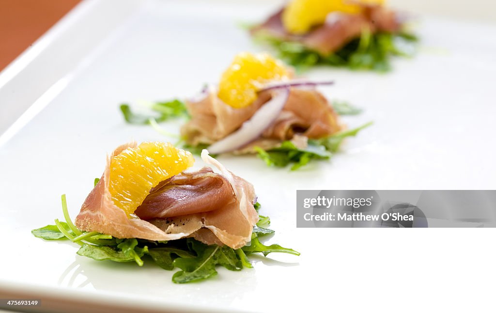 Prosciutto with citrus salad