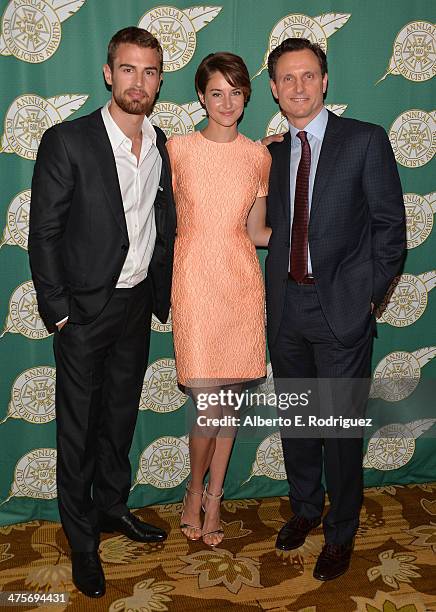Actors Theo James, Shailene Woodley and Tony Goldwyn attend the International Cinematographers Guild Presents The 51st Annual Publicists Awards...