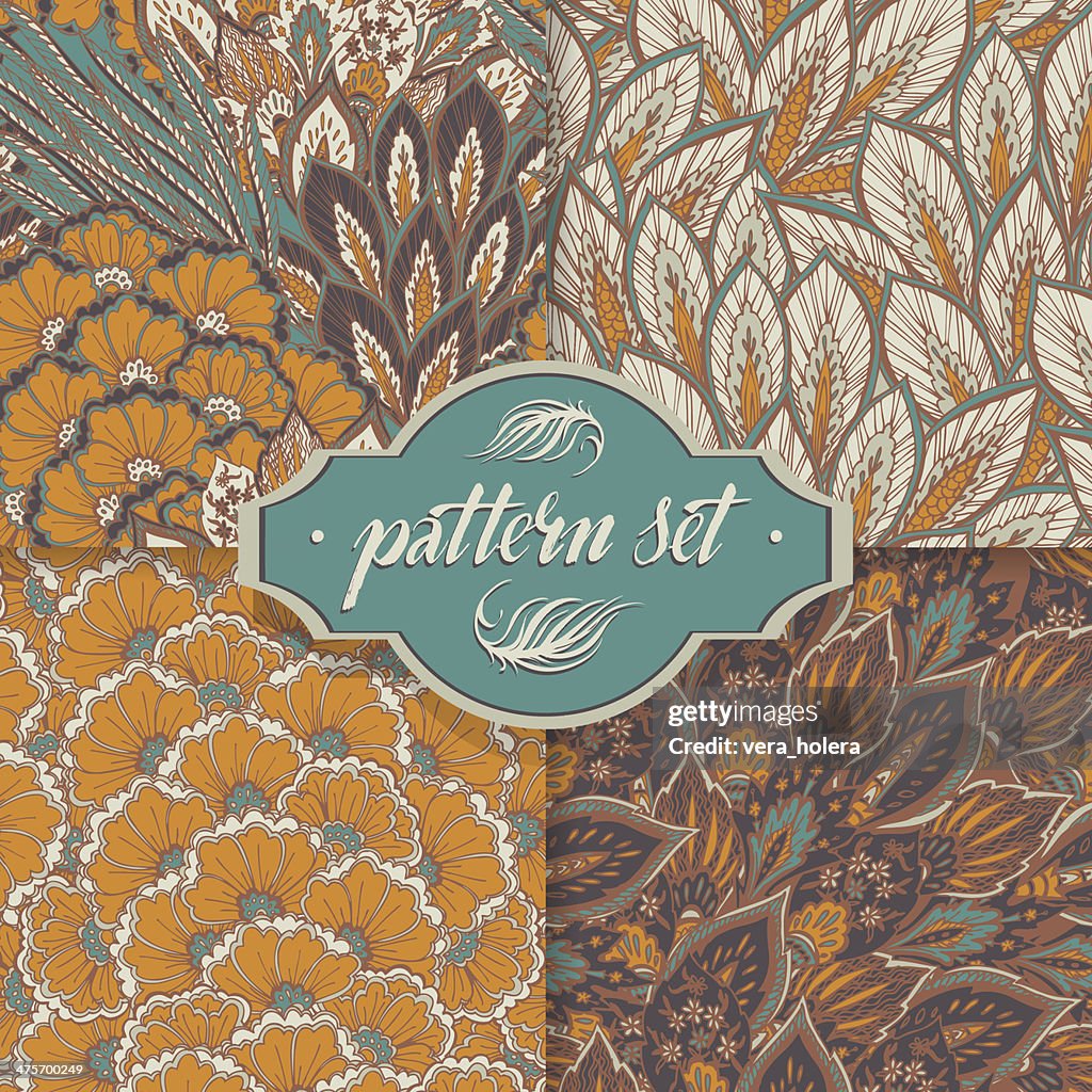 Vector Seamless Eastern Patterns Set High-Res Vector Graphic - Getty Images