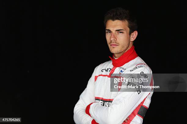 Jules Bianchi of France and Marussia poses for a photograph during day two of Formula One Winter Testing at the Bahrain International Circuit on...