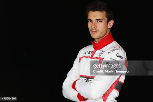 Jules Bianchi of France and Marussia poses for a photograph during day two of Formula One Winter Testing at the Bahrain International Circuit on...