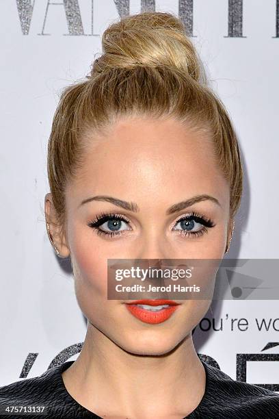 Laura Vandervoort attends the Vanity Fair Campaign Hollywood Kick Off at Sadie Kitchen and Lounge on February 28, 2014 in Los Angeles, California.