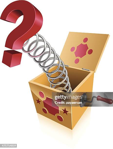 question mark concept - coiled spring stock illustrations