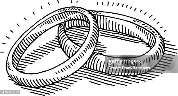 wedding rings drawing - married stock illustrations