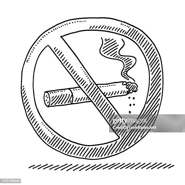 nichtraucher-warnschild abbildung - rauchverbotsschild stock-grafiken, -clipart, -cartoons und -symbole