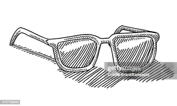 summer sunglasses drawing - pair stock illustrations