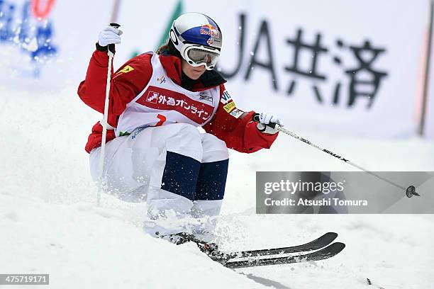 Heather Mcphie of USA competes in the Ladie's Moguls final during the 2014 FIS Free Style Ski World Cup Inawashiro at Listel Inawashiro on March 1,...