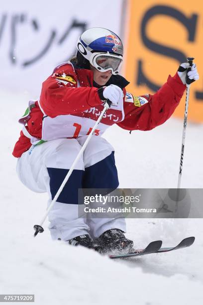 Heather Mcphie of USA competes in the Ladie's Moguls final during the 2014 FIS Free Style Ski World Cup Inawashiro at Listel Inawashiro on March 1,...