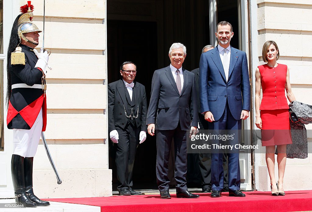 King Felipe Of Spain and Queen Letizia Of Spain On Official Visit In France : Day 2