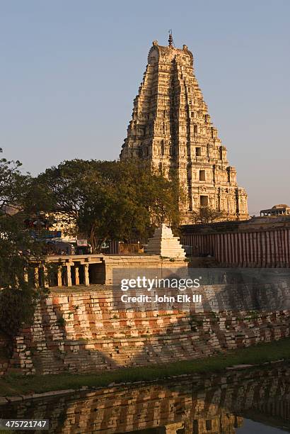 virupaksha temple, main gopuram - hampi stock pictures, royalty-free photos & images