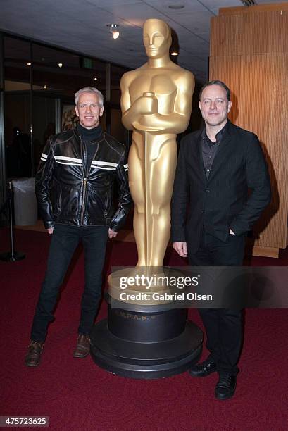 Kirk DeMicco and and Chris Sanders arrive for the 86th Annual Academy Awards Oscar Week Celebration of Animated Features at AMPAS Samuel Goldwyn...