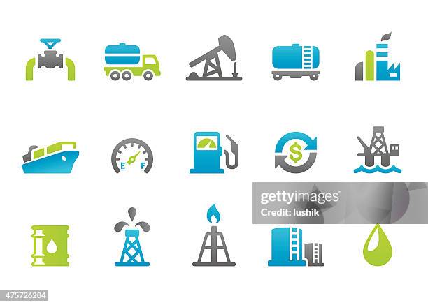 bildbanksillustrationer, clip art samt tecknat material och ikoner med stampico icons - oil industry - crude oil