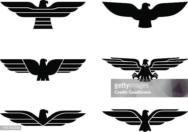 eagle set - eagle wings stock illustrations