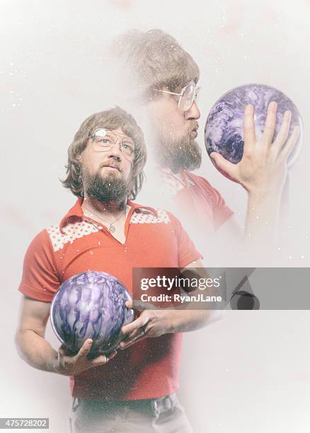 bowler man glamour shot - bowling ball stock pictures, royalty-free photos & images