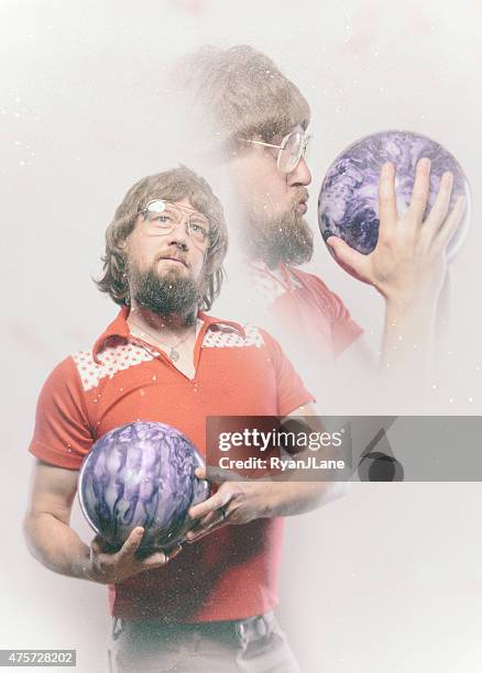 bowler man glamour shot - bowling ball on white stock pictures, royalty-free photos & images