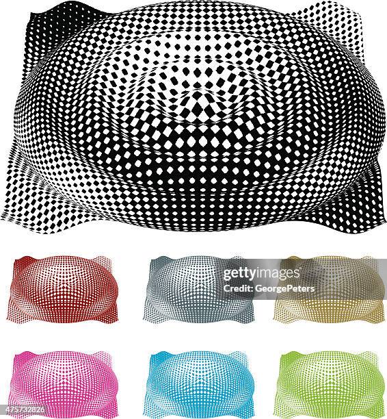 three dimensional button in a variety of colors. halftone pattern. - condom stock illustrations