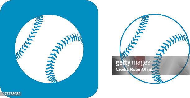 blue baseball icons - baseball stock illustrations