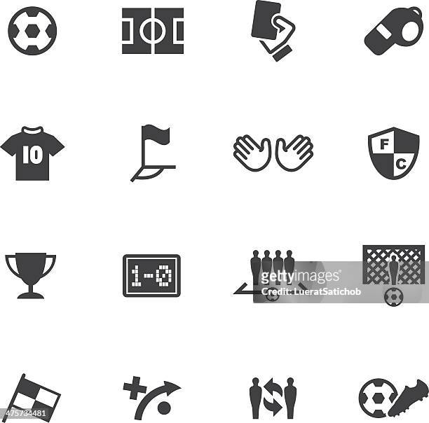 world soccer silhouette icons 1 - soccer team stock illustrations