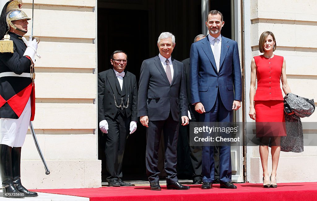 King Felipe Of Spain and Queen Letizia Of Spain On Official Visit In France : Day 2