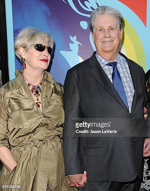 Musician Brian Wilson and wife Melinda Ledbetter attend the premiere of "Love & Mercy" at Samuel Goldwyn Theater on June 2, 2015 in Beverly Hills,...