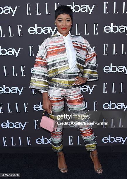 Actress Keke Palmer arrives at the 6th Annual ELLE Women In Music Celebration Presented by eBay at Boulevard3 on May 20, 2015 in Hollywood,...