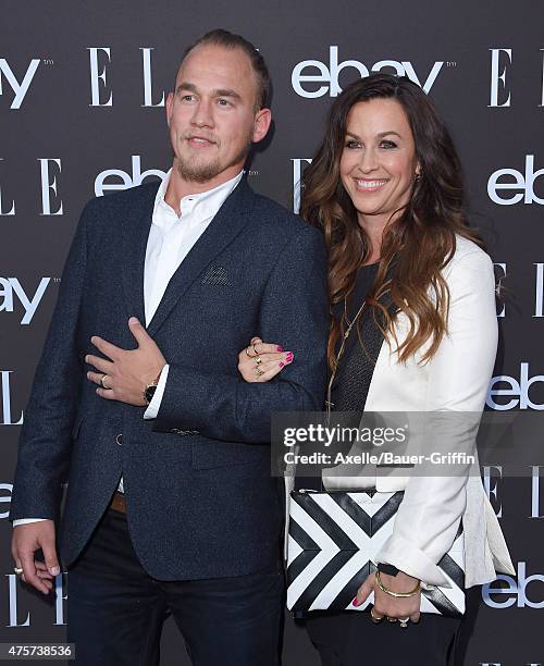 Singer Alanis Morissette and rapper Mario Treadway arrive at the 6th Annual ELLE Women In Music Celebration Presented by eBay at Boulevard3 on May...