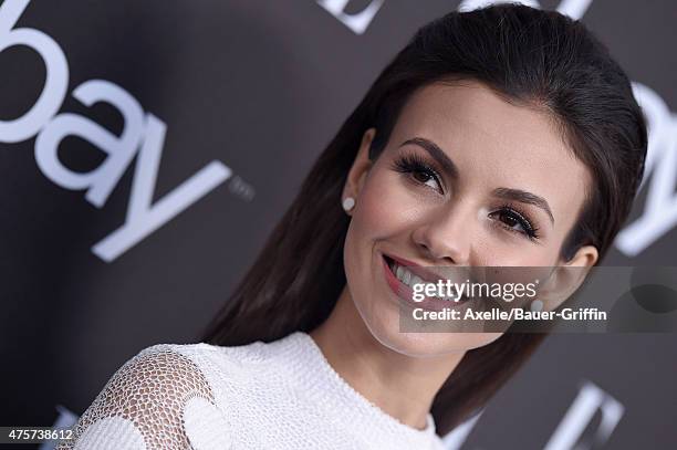 Actress Victoria Justice arrives at the 6th Annual ELLE Women In Music Celebration Presented by eBay at Boulevard3 on May 20, 2015 in Hollywood,...