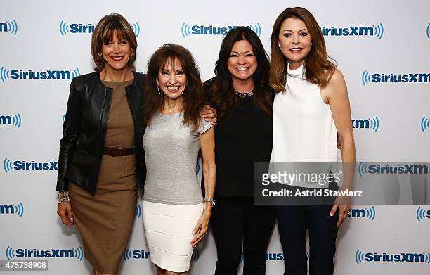 Actresses Wendie Malick, Susan Lucci, Valerie Bertinelli and Jane Leeves visit the SiriusXM Studios on June 3, 2015 in New York City.