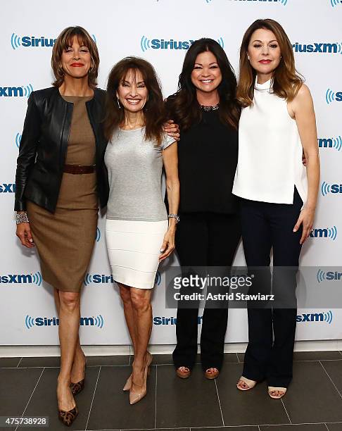 Actresses Wendie Malick, Susan Lucci, Valerie Bertinelli and Jane Leeves visit the SiriusXM Studios on June 3, 2015 in New York City.