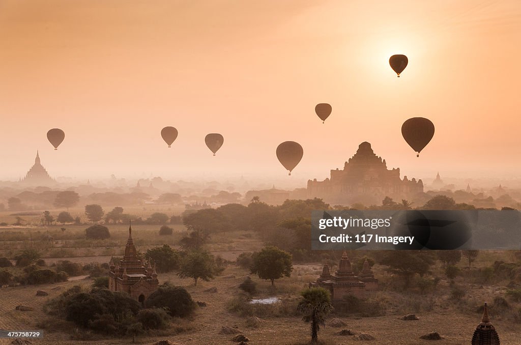 Myanmar - Misty dawn over ancient Bagan