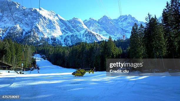 view of the zugspitze - heli skiing stock pictures, royalty-free photos & images