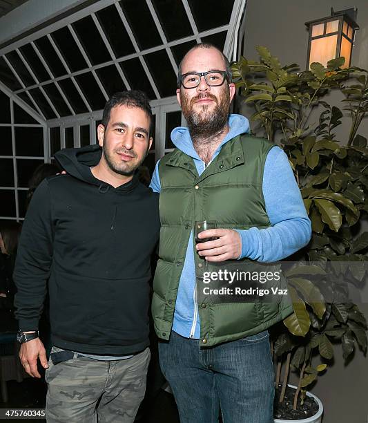 Artist Jonas Wood attends OHWOW: opening reception featuring works by Robert Mapplethorpe at Chateau Marmont on February 28, 2014 in Los Angeles,...