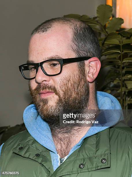 Artist Jonas Wood attends OHWOW: opening reception featuring works by Robert Mapplethorpe at Chateau Marmont on February 28, 2014 in Los Angeles,...