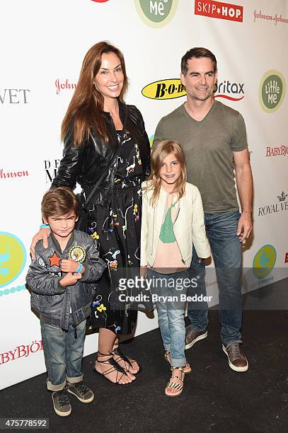 Ingrid Vandebosch, Jeff Gordon, Leo Benjamin Gordon and Ella Sofia Gordon attends the 2015 Baby Buggy Bedtime Bash hosted by Jessica and Jerry...