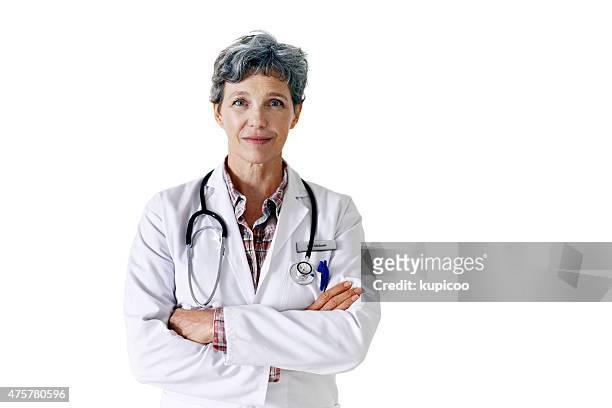 mantiene su salud es la prioridad - doctora fondo blanco fotografías e imágenes de stock