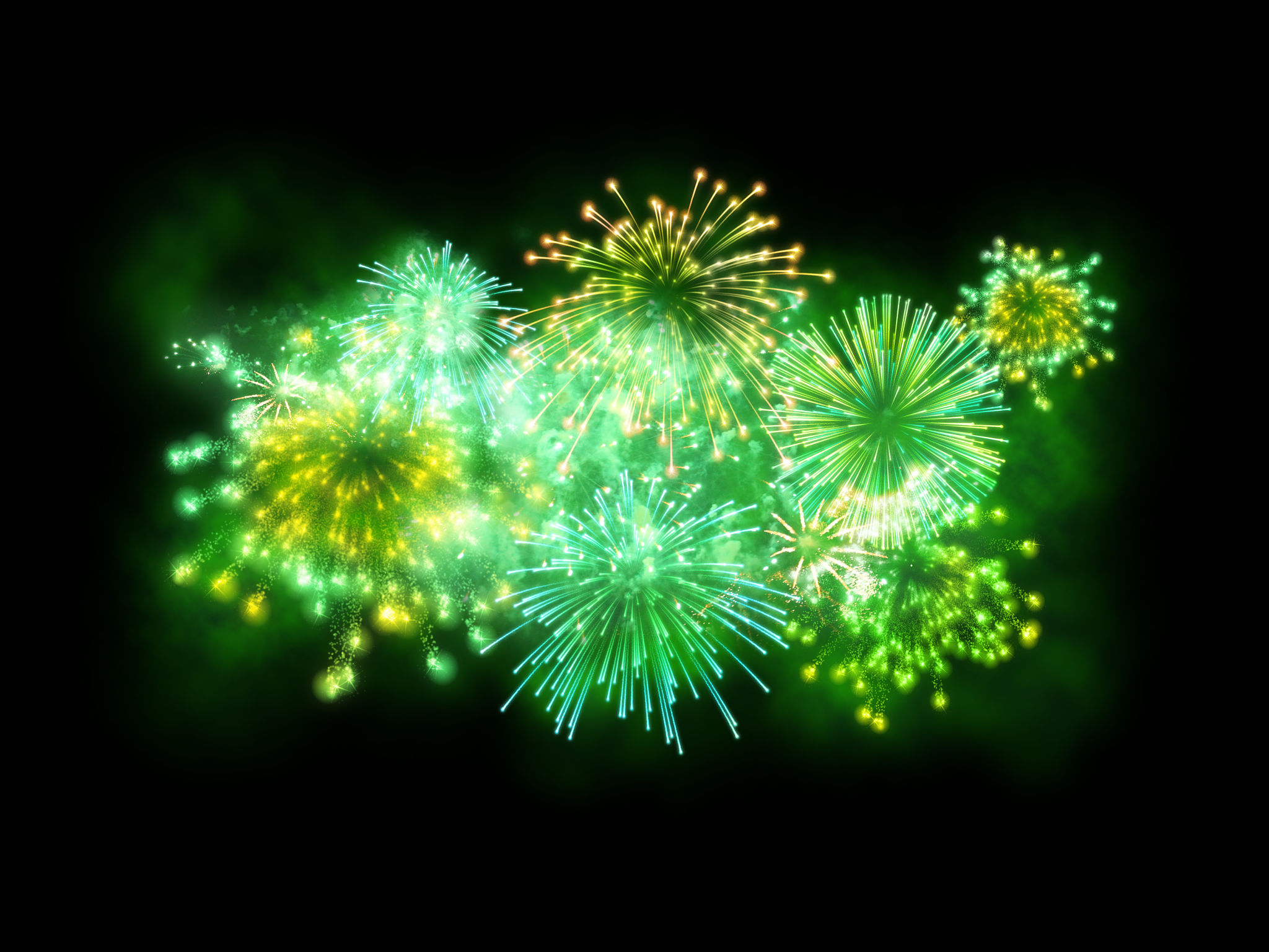 green fireworks