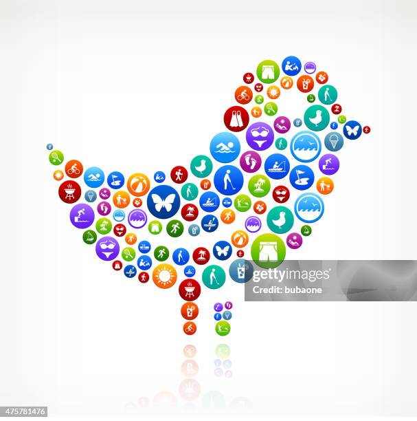 bird summer time fun and outdoors vector graphic - bbq wings stock illustrations