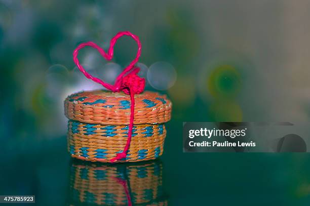 a box of love - wicker heart stock pictures, royalty-free photos & images