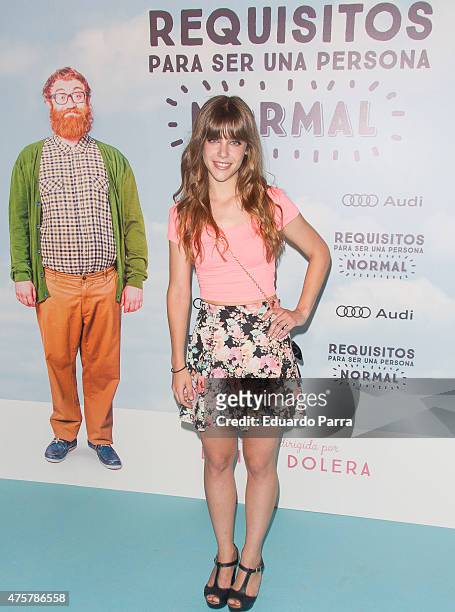 Actress Veki Velilla attends 'Requisitos para ser una persona normal' premiere at Palafox cinema on June 3, 2015 in Madrid, Spain.